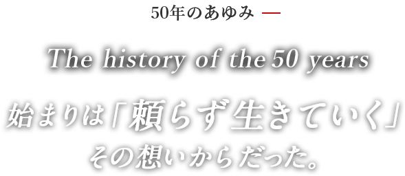 始まりは「頼らず生きていく」その想いからだった