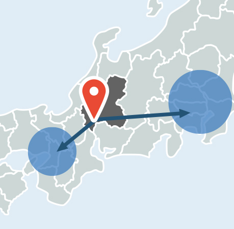 本州中央に位置する岐阜羽島