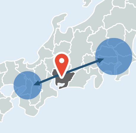 本州の中心に位置！